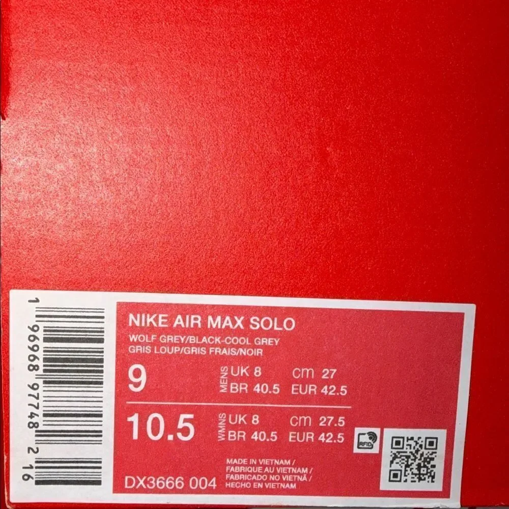 Nike Air Max Solo Wolf Grey DX3666-004 Men’s Size 9